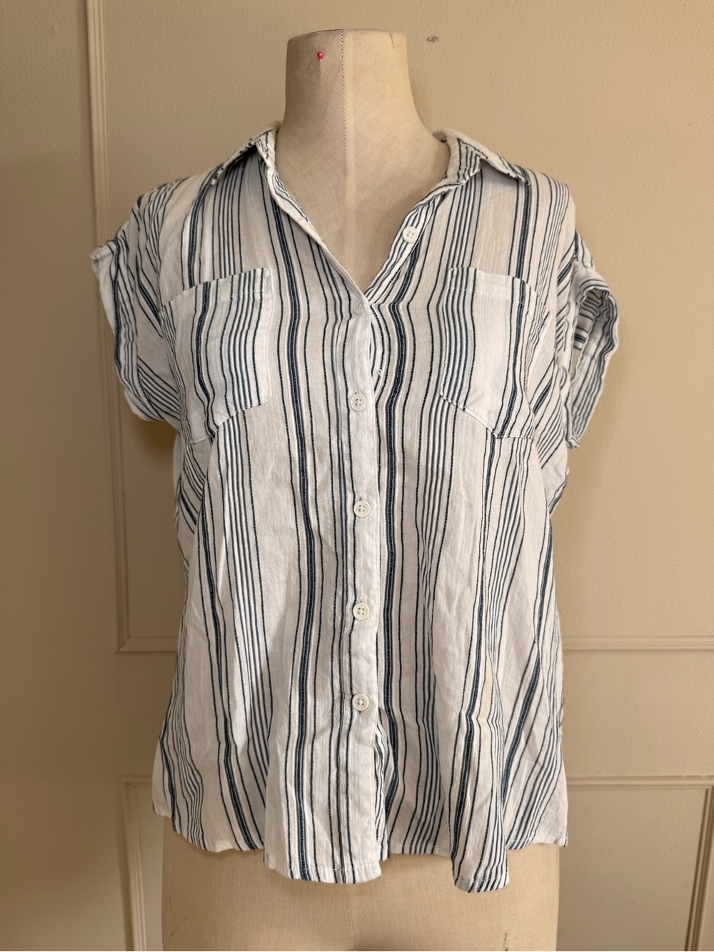 Thread & Supply Striped Button Up Top Size S